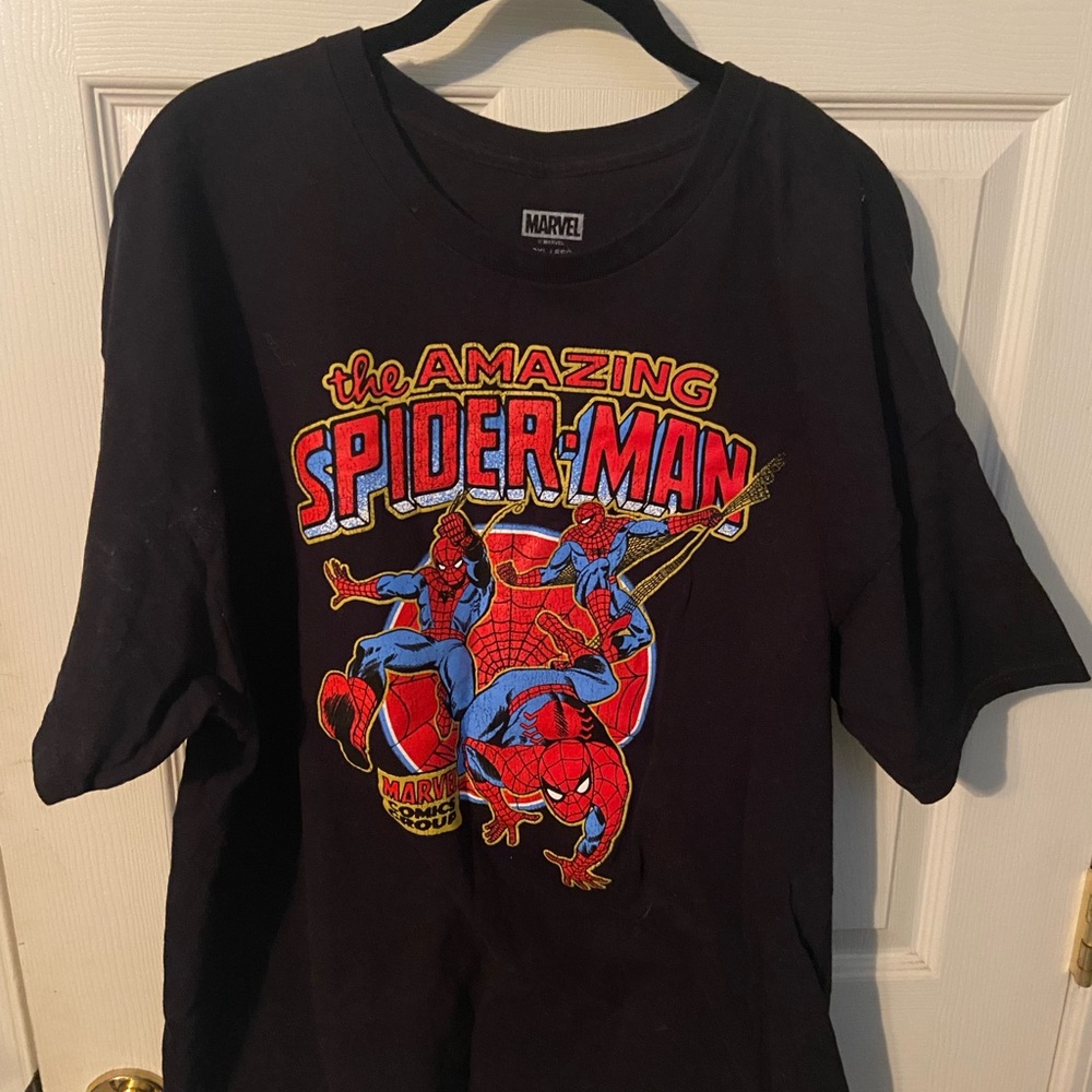 Marvel Black Crewneck Tee with White Logo